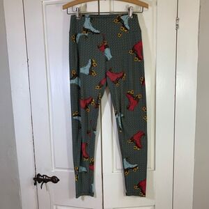 LuLaRoe Leggings Roller Skate Print Funky Pattern Casual Athleisure Retro Lounge